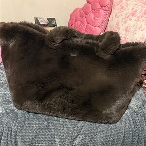 SKIMS Brown Faux Fur Tote Bag